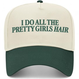I Do All The Pretty Girls Hair Vintage Trucker Hat | Premium Snapback Baseball Hat for Men & Women (US, Alpha, One Size, Green/Natural)