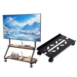 Mobile TV Cart with Wheels for 32"-65" and Adjustable Mobile CPU Stand