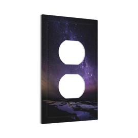 Wpshijia Outlet Covers Purple Starry Sky Nightscape Wilderness 1 Gang Duplex Light Switch Cover Plate Decorative Wall Plates Electrical Switchplate Receptacle Cover for Bathroom Home Decor