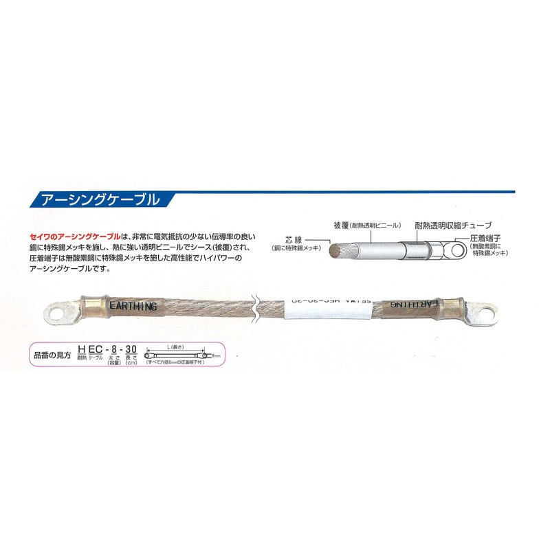 Seiwa Industrial Earthing Basic Set, 8 sq, Made in Japan