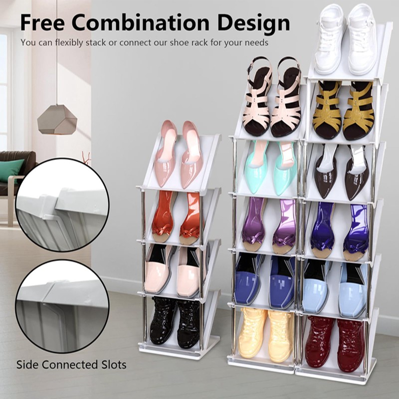 KOCASO Vertical Shoe Rack, 8 Tier Vertical Narrow Tall Shoe