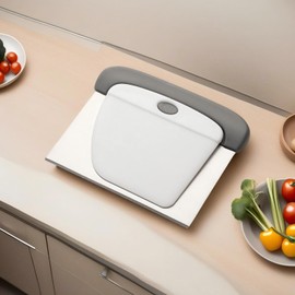 Kitchen Scraper - 2-in-1 Stainless Steel Bench Scraper & Dough Cutter, Dough Scraper for Kitchen Baking, Baking Tool for Flour, Fruits, Pizza with Ergonomic Grip, Gray