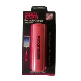 Universal Tzumi Pocket Juice Rechargeable, Ready to Use Portable 2000 mAh PINK
