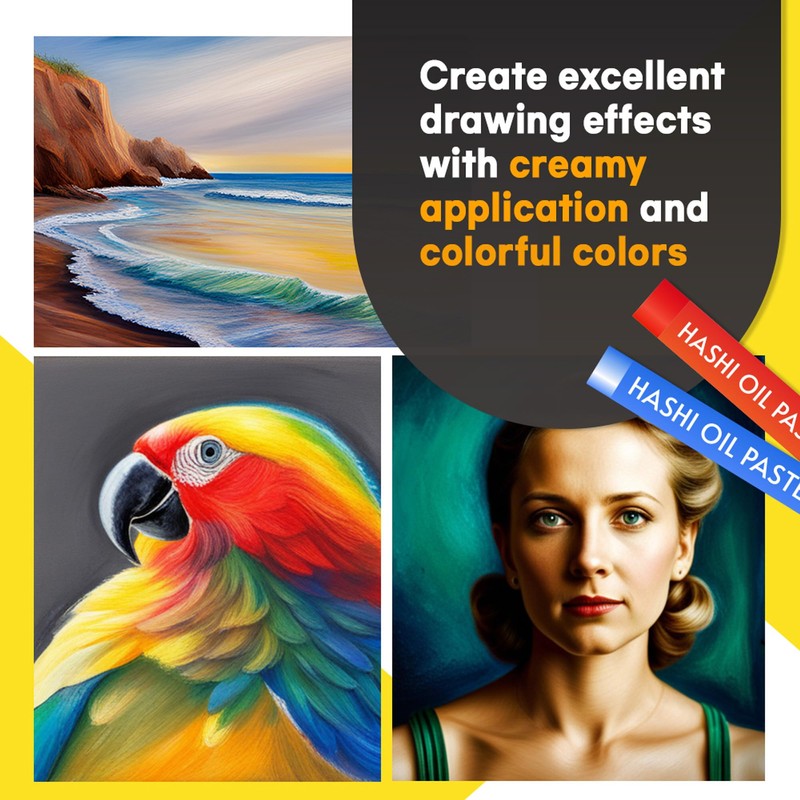 (48 Colors) HASHI Artists and Professionals Non-Toxic Soft Oil Pastel