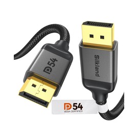 Silkland 54Gbps DisplayPort Cable 2.1 [VESA Certified], DP 2.1 Cable [16K@30Hz, 8K@120Hz, 4K@240Hz 165Hz 144Hz] HDR, HDCP DSC 1.2a, Compatible FreeSync G-Sync Gaming Monitor 5090 7900XTX, 6.6FT