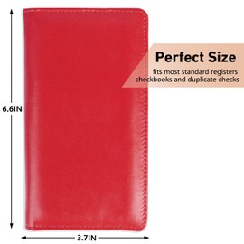 Sanlykate Checkbook Cover with Pen Slot, RFID Blocking PU Leather Standard Register Case for Top & Side Tear Checks, Free Divider
