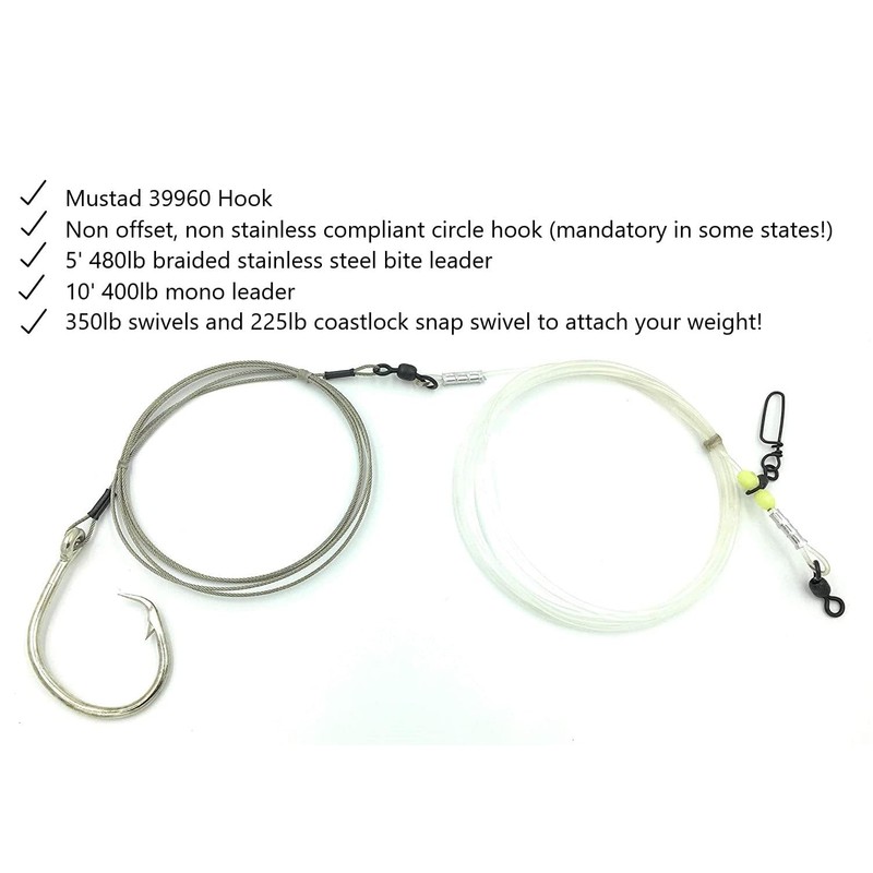 15' Shark Rig with Mustad Circle Hook (18/0)