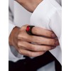 Bandmax Mens Black Band Rings Stainless Steel Ruby Ring for
