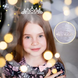 SHEHARUHI 8pcs Rhinestone Tiara Headbands Adjustable Silver Metal Crowns Princess Headpieces Weddings Prom Party for Brides Girls Teens