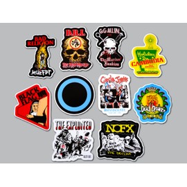 Punk Sticker Pack (10 Stickers) SET 18 hardcore rebellion parody circle symbol diy protest art satire edgy graphic underground tour inspired political punk illustration street decal badge retro design
