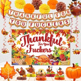 Friendsgiving Party Decorations Thanksgiving Party Decorations Thankful for You Banner Thanksgiving Backdrop Thanksgiving Balloons for Thanksgiving Decorations Friendsgiving Decorations
