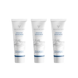 (3 x 75 ml) DENTACARE Sensitive Tooth Cream by Prof. Dr. Jung, with the innovative soft clean system, removes discolouration and deposits particularly gently and thoroughly.