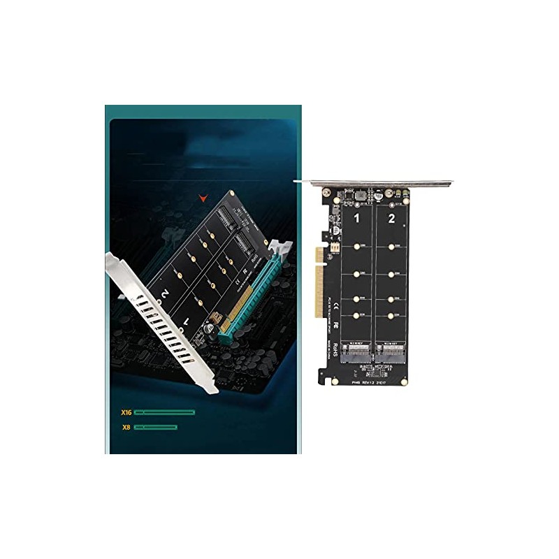 Adapter Card with 2 x 32Gbps Expansion Cards, Dual M.2