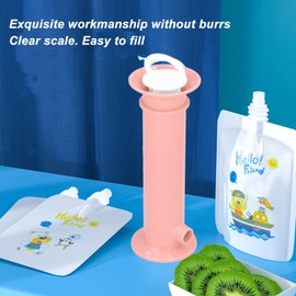 7Pcs Conjunto Fabricante De Bolsas De Comida Para BebéS, EstacióN Reutilizable De Alimentos Para BebéS Streeze Stape Casa Pounta De Fuga Casa De La Pounta De La PountaciÓN (Rosa)