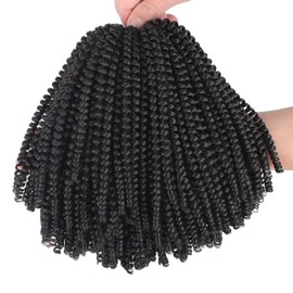Xtrend 90strands 8 inch Spring Twist Crochet Hair for Distressed Butterfly Locs Passion Twist Synthetic Braiding Hair Extensions Fluffy Spring Twist Crochet Braids hair 110g/pcs 2#