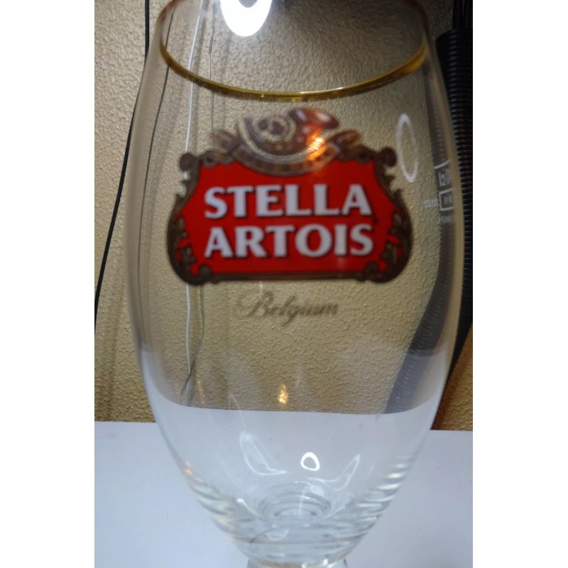 Stella Artois Belgium Glass 40cl With Gold Rim 600 Years