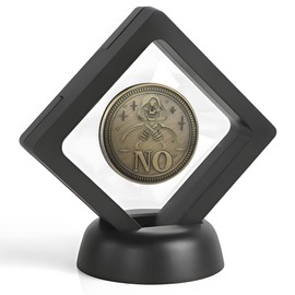 Yes No Coin Decision Maker Coin Flipping Coin Decision Making Coins Commemorative Collection Coin, Includes Coin Decoration Stand and Round Clear case 0.3mm (Bronze)