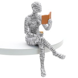 JJQHYC Reading Woman Figurine Book Shelf Ornaments Abstract Reading Sculpture Thinker for Living Room