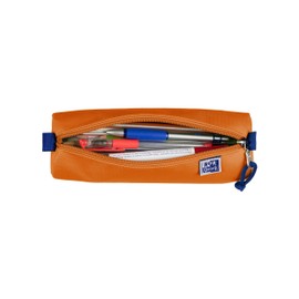 Oxford Girls Boys Pencil Case Diameter 7cm Round Large Durable Orange