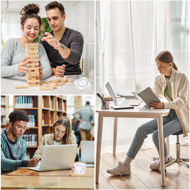 PATIKIL 60-Minute Visual Countdown Timer, 2 Pcs Mechanical Wind Up