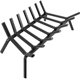 Amagabeli Fireplace Grates 21 Inch Wide Heavy Duty Solid Steel Fireplace Log Grate for Indoor Wood Holder Wrought Iron Fire Grate Wood Rack for Outdoor Kindling Wood Stove Hearth Burning Rack Black