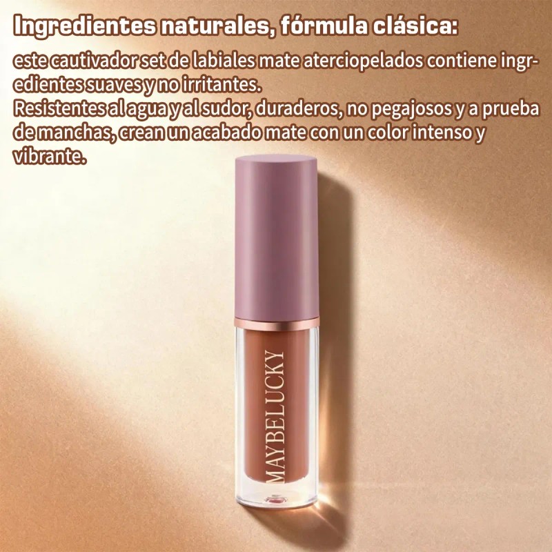 Labiales Larga Duracion Tintas Labios Labial Rojo Mate 12ps