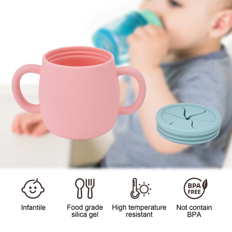 Silicone Toddler Cup Drop Proof Portable Baby Training Cup with