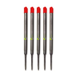 5 x Red Quality Refills for Parker Ballpoint Medium Point Red x 5 - Red (Pack of 5)