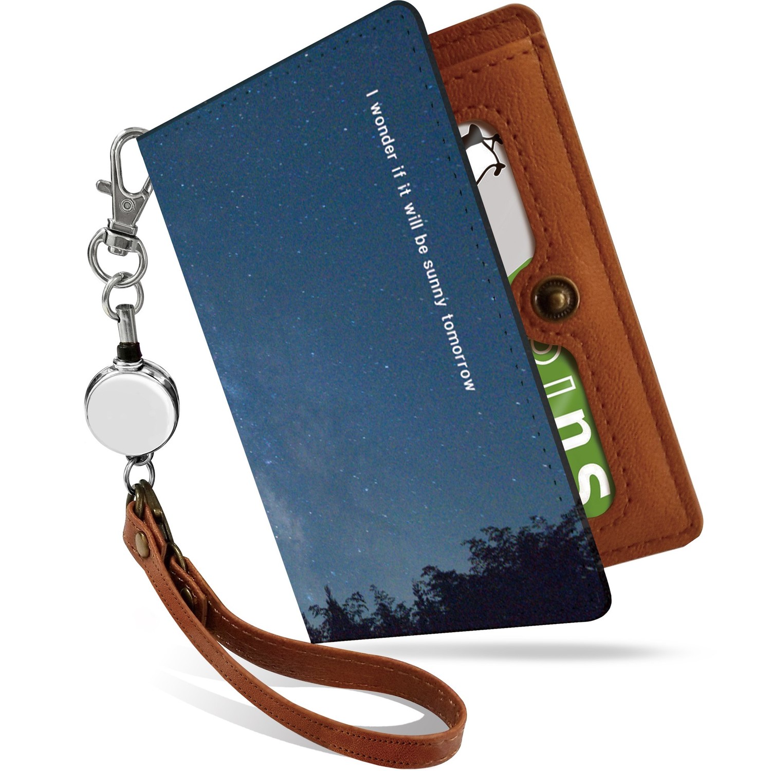 Men's Pass Case, Commuter Pass Holder, Extendable Reel Included, Bifold ...
