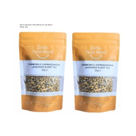 Better Food Mood Sleep Tea Chamomile Ashwagandha & Lavender Loose Leaf Tea 50g | No Caffeine | Sleep Well Herbal Tea - Relax and Calm Your Senses
