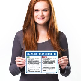 Sigo Signs Laundry Room Etiquette Dos and Do Nots Sign, 10x7 Inches, Rust Free .040 Aluminum, Fade Resistant, Made in USA