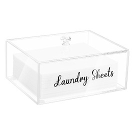 VOTLEVT Acrylic Laundry Detergent Sheets Holder, Laundry Sheets Holder with Lid, Laundry Sheets Container Laundry Room Organizer