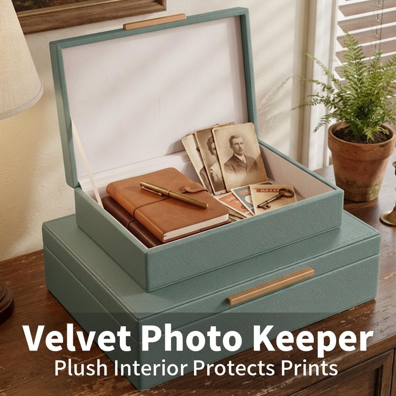 Decorative Storage Boxes with Lids Set-2 Store Photos, Letters Memory