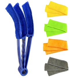 SHMZK Window Blind Cleaner Duster Brush, Blind Duster Brushes with 5 Washable Microfiber Sleeves, Cleaner Brush Tools for Window Blinds Air Conditioner Vents, Car Accessories