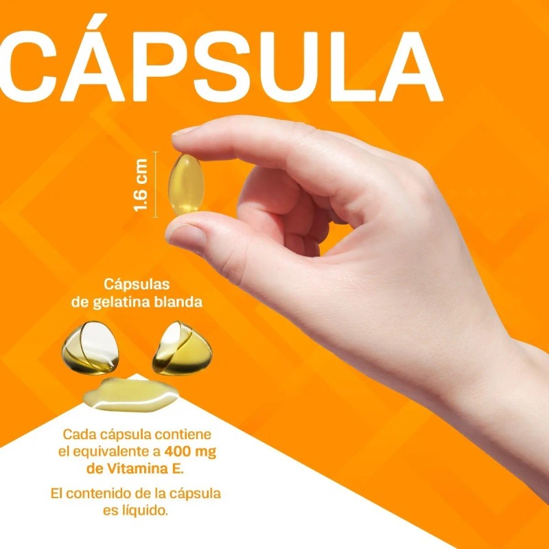 Vitamina E 400mg Con 100 Cápsulas Antioxidante Gelcaps