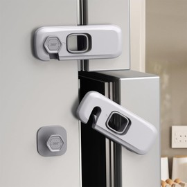 Aurooooa Baby Guard, Child Lock, Earthquake Protection, Light Gray, Door Lock, Drawer Lock, Tamper Prevention, Child Safety Refrigerator Lock, Suitable for Cabinets, Drawers, Refrigerators, Doors,