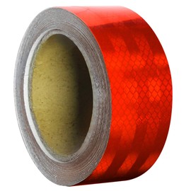 VViViD High Intensity Industrial Grade Honeycomb Pattern Reflective Vinyl Tape (2 Inch x 30ft, Red)
