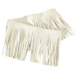 2 Yards PU Leather Fringe Trim 4 Inch Sewing Tassel Trim for DIY Craft Clothing Handbag Sewing Craft Embellishment Decoration