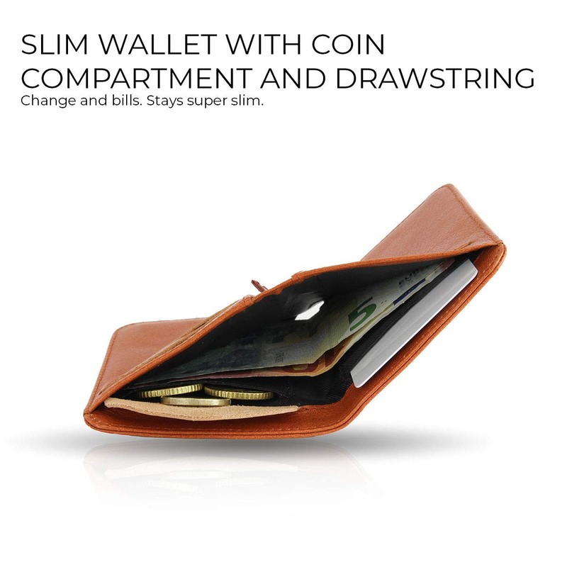 BULLAZO Fino Urban Slim Leather Wallet with RFID Protection, Black,