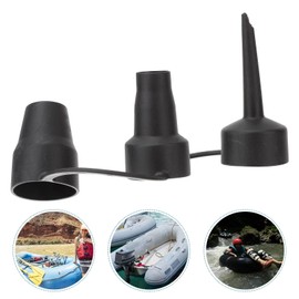 Black Inflatable Pump Adapter Plastic Nozzle Pump Nozzle Head Air Inflator Adaptor Replacement Nozzles 3 Sizes for Home Nozzles