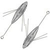 Dr.Fish - Paquete de 2 Sputnik Sinker de cola larga para surf, pesca, peso de 3 onzas, agua salada, surf, pesca, bagre, playa, bastidor, pesca de mar, pesca de araña, plomada