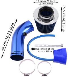 motor_power2024 3" Car Cold Air Intake Filter Induction Kit Pipe Power Flow Hose System Car Auto