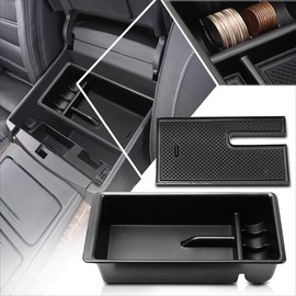 PM PERFORMOTOR Center Console Black Organizer Tray Armrest Storage Box Compatible with 16-18 Toyota Tacoma