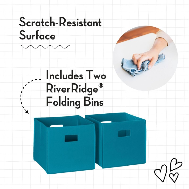 RiverRidge Home RiverRidge Activity Table, White with Golden Yellow Bins