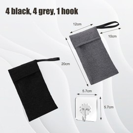 Pack of 8 Soap Bags for Solid Soap, Nylon Soap Bag, Soap Bag for Solid Soap, Soap Bag Natural Foaming Suitable for Bath or Shower, with 1 Hook