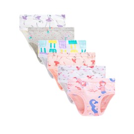 Zamplinka Little Girl Underwears Soft 100% Cotton Panties Big Girls' Undies Assorted Underwear (Pack of 6) Size 8