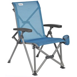 SUNNYFEEL Ergonomic High Back Camp Chair - 500lbs Heavy Duty Folding Chair, UV-Resistant Portable Camp Chair with Hard Armrests, Cup Holder＆ Bag for Outdoor, Basebal, Travel, Sports, Hiking, Fishing