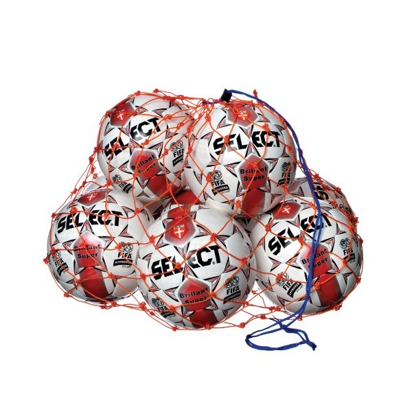 Select unisex adult Soccer Ball Net, White, Holds 10-12 balls US