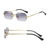 JCTAIFOO Retro Rimless Rectangular Sunglasses Women Men Vintage Slim Rectangular