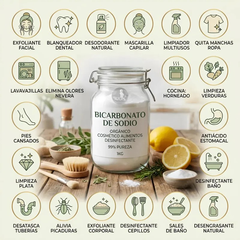 Bicarbonato Sodio El + Puro Orgánico Grado Alimenticio : )